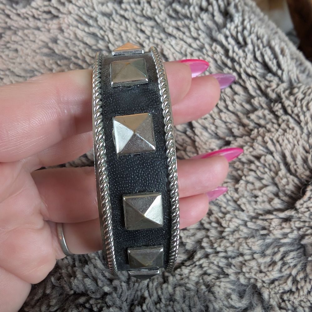 Studded Black and Silver Bracelet